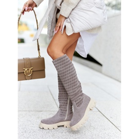 PA2 Mocka stövlar med öppet mönster ljusbrun Eldime 2