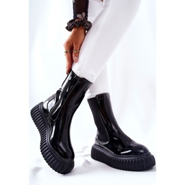 PS1 Höglackerade stövlar på Black Sereia -plattformen svart 2