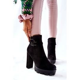 Stövlar i mocka på höga klackar Svart Dianne 2