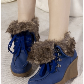 Blå kilstövlar med Callas-päls 1