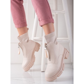 Bestelle Slip-on arbetare med en dragkedja beige 1