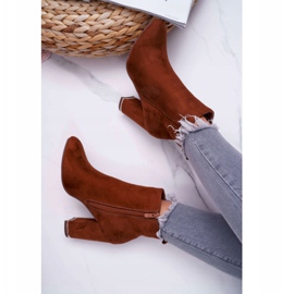 Högklackade kamelstövlar för damer brun 4