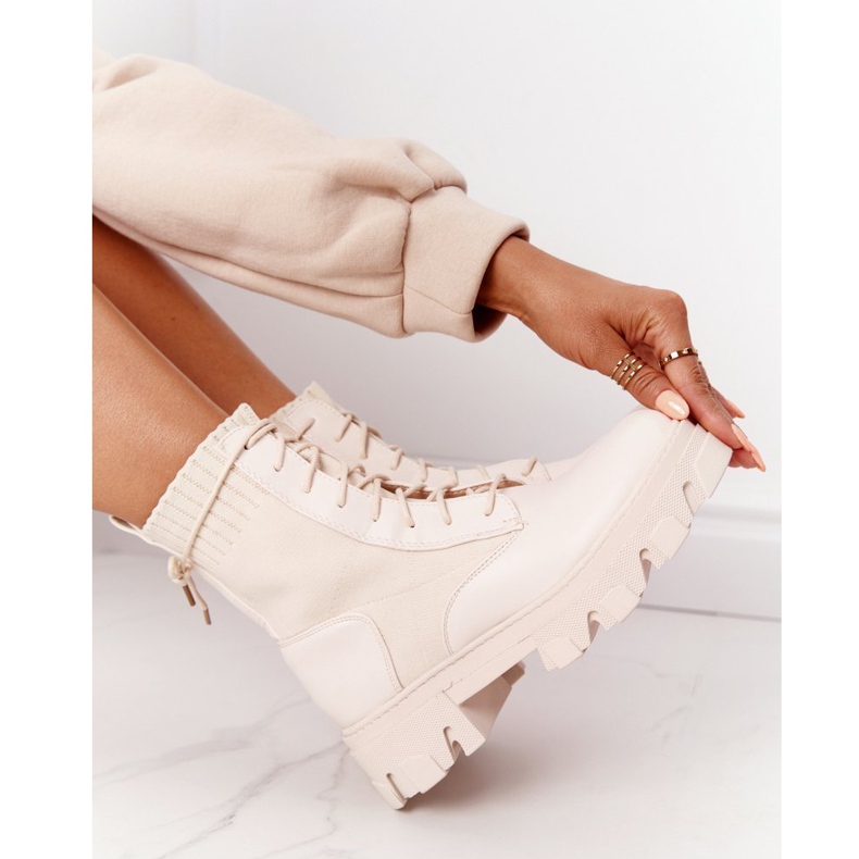 PS1 Dam stövlar Arbetare Beige Megan 5