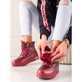 TRENDI Snowboots med Glitter Supermo röd 1