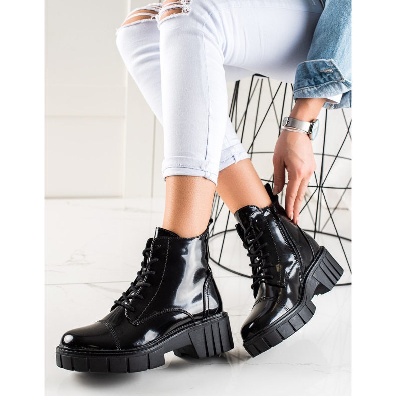 Goodin Klassiska Trapper Boots På Plattformen svart 2