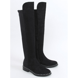 Over-the-knee boots med Verso Black pärlor svart 3