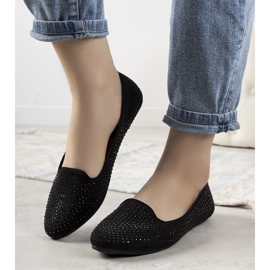 Svarta ballerinor prydda med Harriette cubic zirconia 1