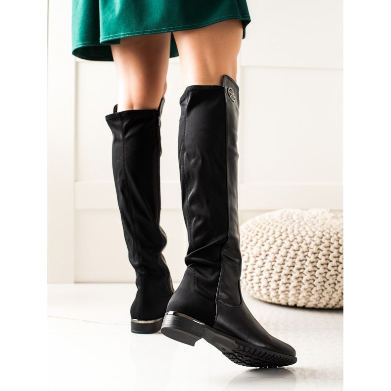 Weide Höga eleganta stövlar svart 1