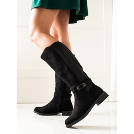 TRENDI Casual stövlar med spänne svart 1