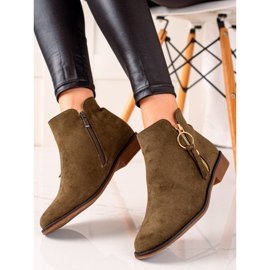 Super Me Stövlar med gulddragkedja grön 1