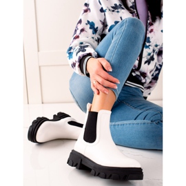 Seastar Trendiga Chelsea stövlar på plattformen vit 1