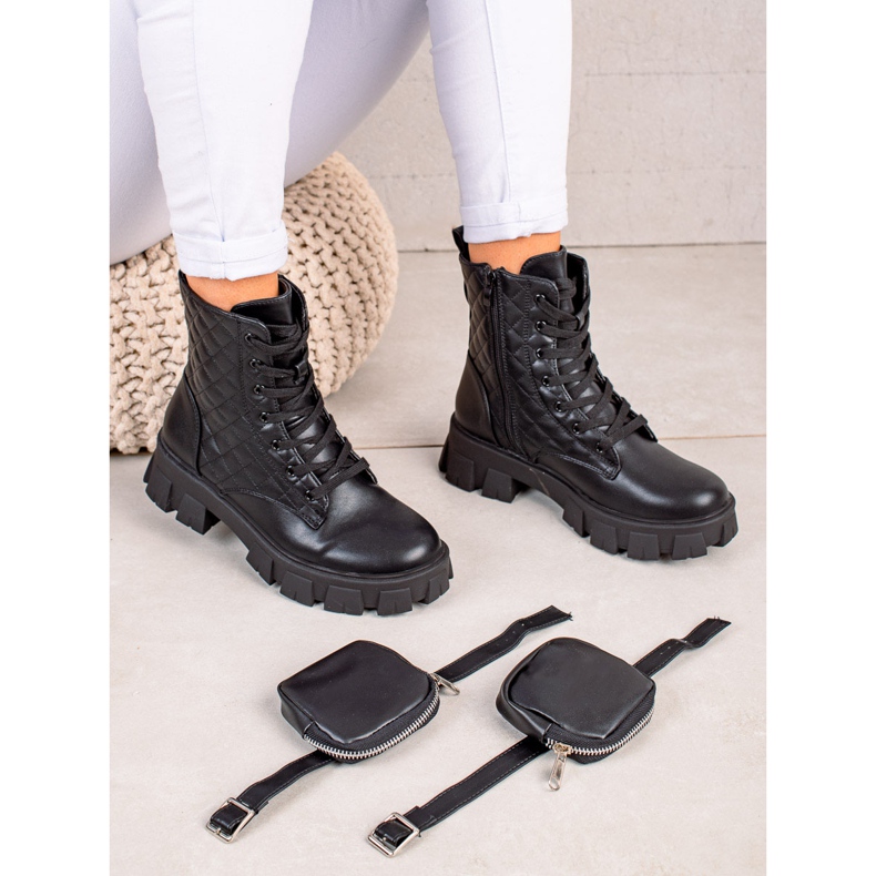 Best Shoes Quiltade fångare med ficka svart 1