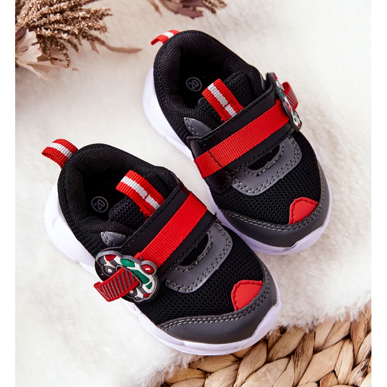 BEFADO S.A. Sportskor för barn med kardborre Befado 516P096 Svart röd 1