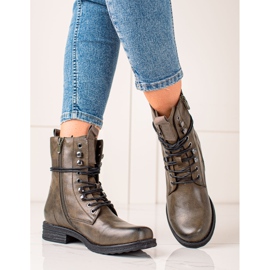 Super Mode Klassiska snörskor brun grön 2