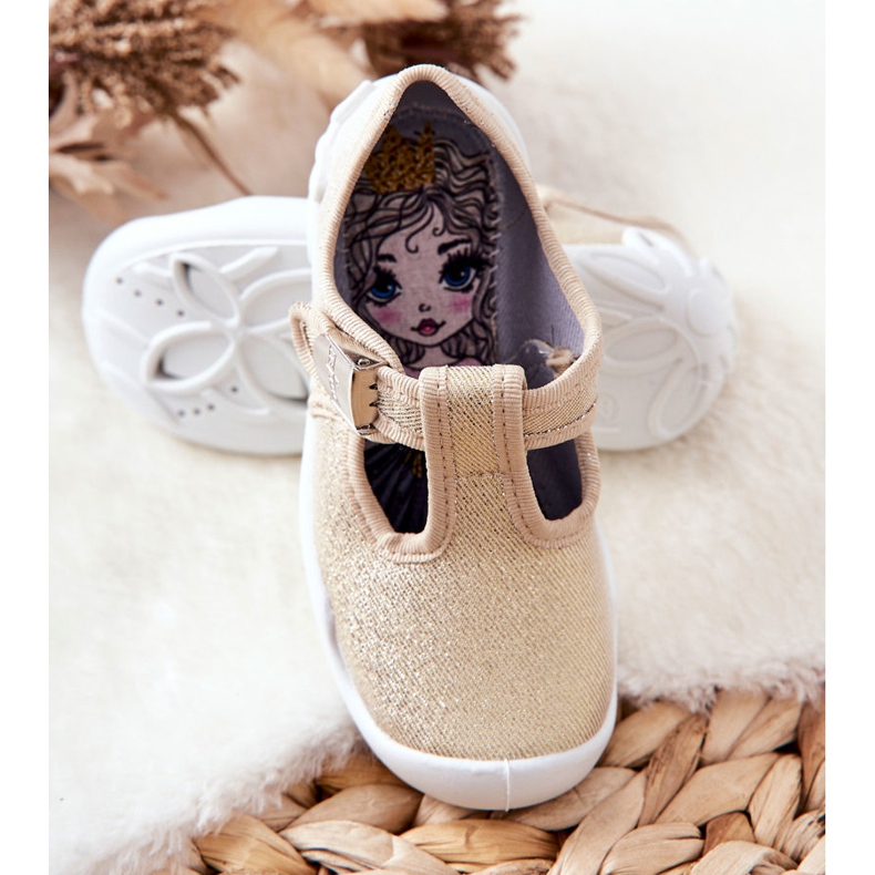 BEFADO S.A. Ballerinatofflor Befado Shiny 115X003 Gyllene 1