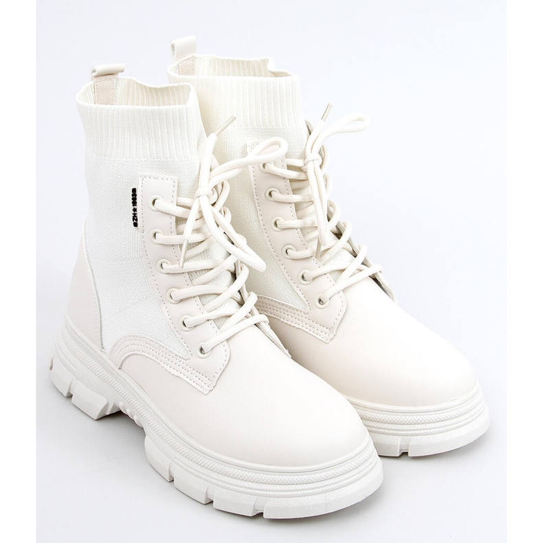 Stövlar med en strumpa ovandel Ritius Beige 1