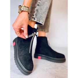 Pitt Black platta stövlar i mocka svart 2