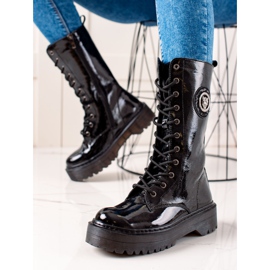 Filippo Läderstövlar på plattformen svart 2