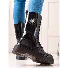 Filippo Läderstövlar på plattformen svart 1