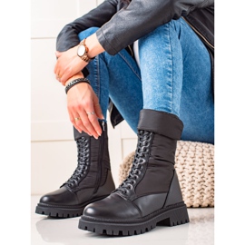 Weide Höga stövlar med snörning svart 1