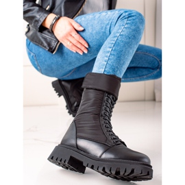 Weide Höga stövlar med snörning svart 2