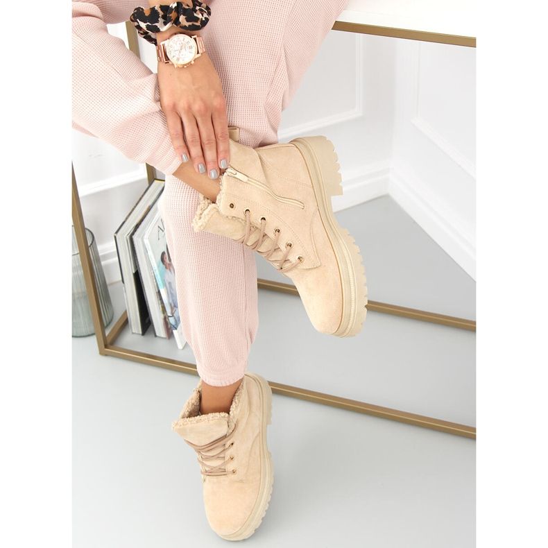 Snörstövlar Visko Khaki beige 2