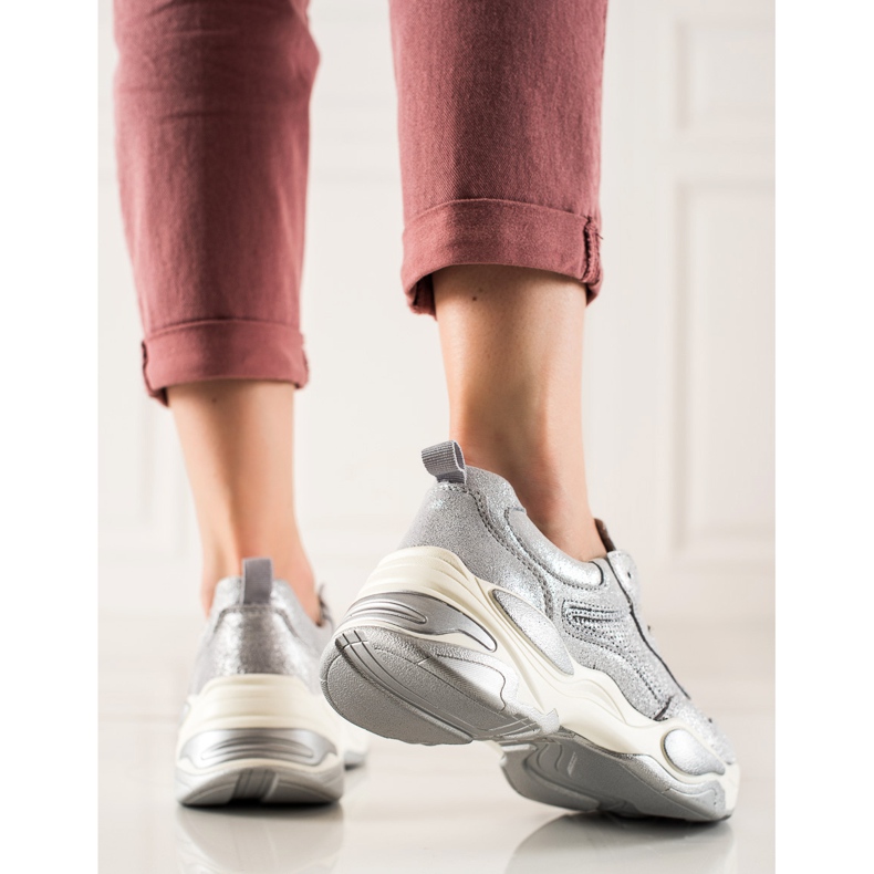 Goodin Läder Sneakers mångfärgad grå 1