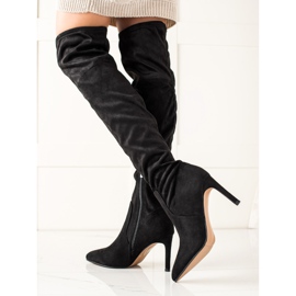 Evento Sexiga lårhöga stövlar på hög klack svart 2