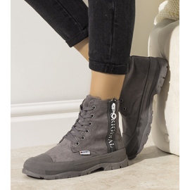 Grå varma stövlar för kvinnor Goris 1