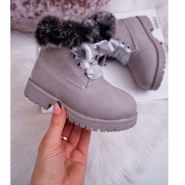 FRROCK Barnskor uppvärmda med pälsgrå Tesoro -fällare 2