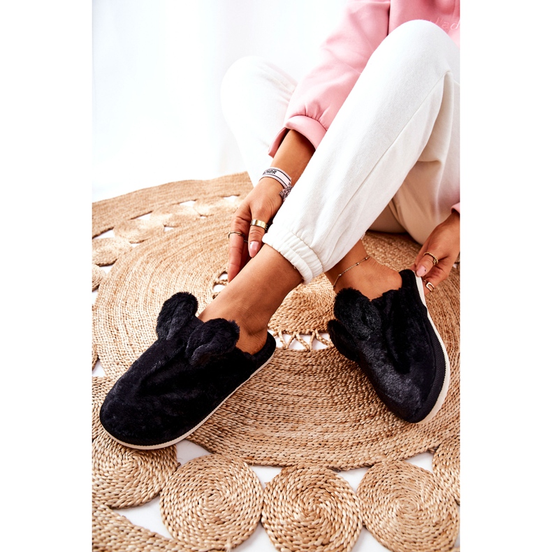 Pälstofflor Med Svarta Thorpe-öron 2