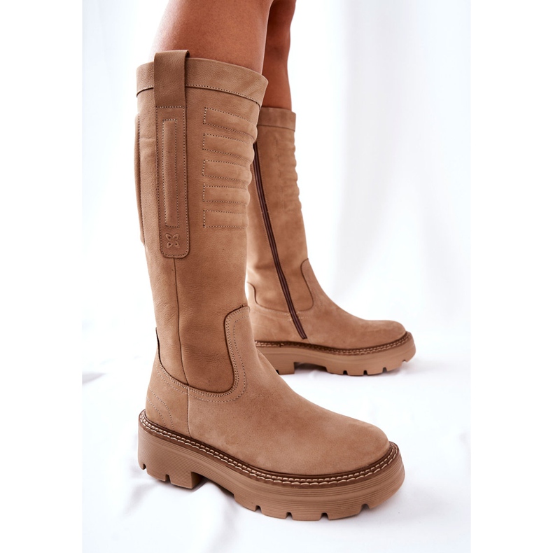 Läder Maciejka Boots Beige 05277-04 1