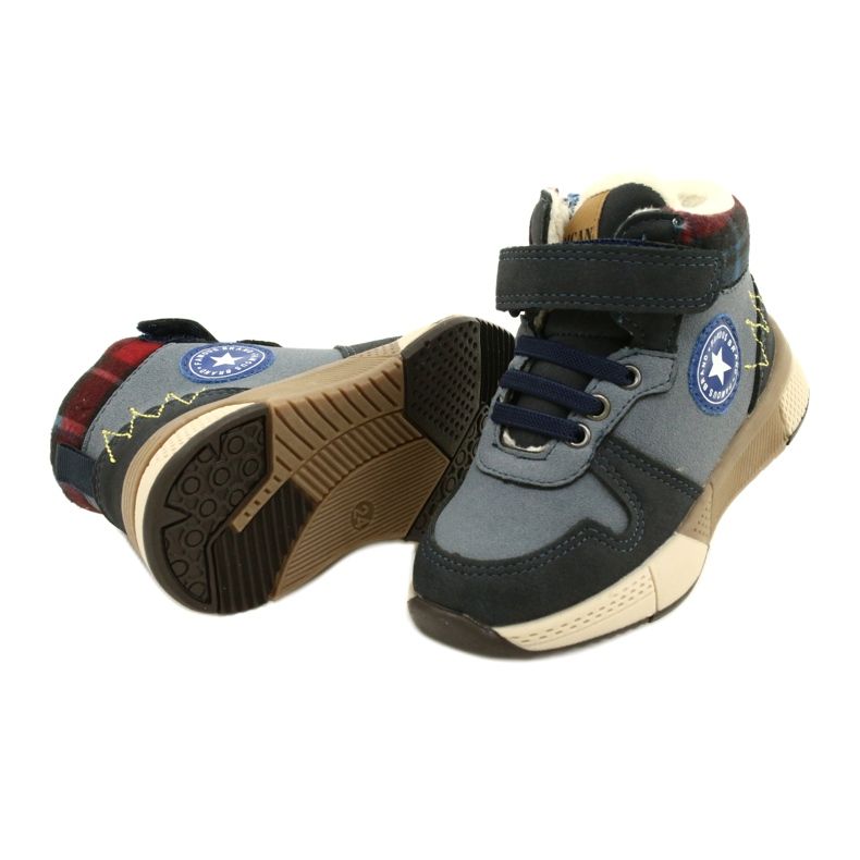 Pojkestövlar med pälsen från American Club GC27 Navy Blue blå 4