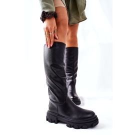 Kvinnors höga stövlar Black Little Bit svart 1