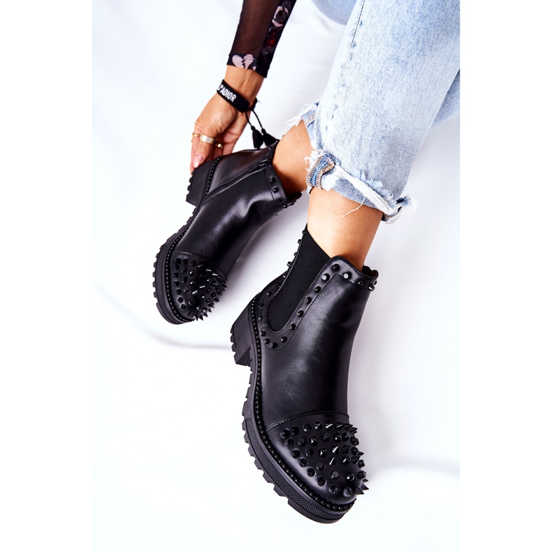 PG1 Svarta Comonis Jodhpur-stövlar med strålar 1