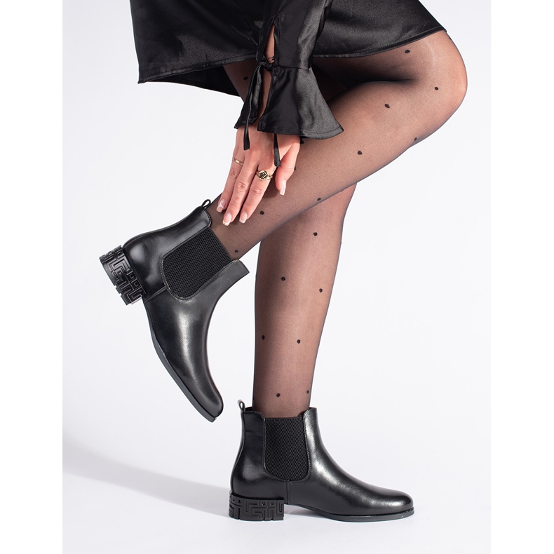 Sergio Leone Chelsea stövlar med dekorativ klack svart 1