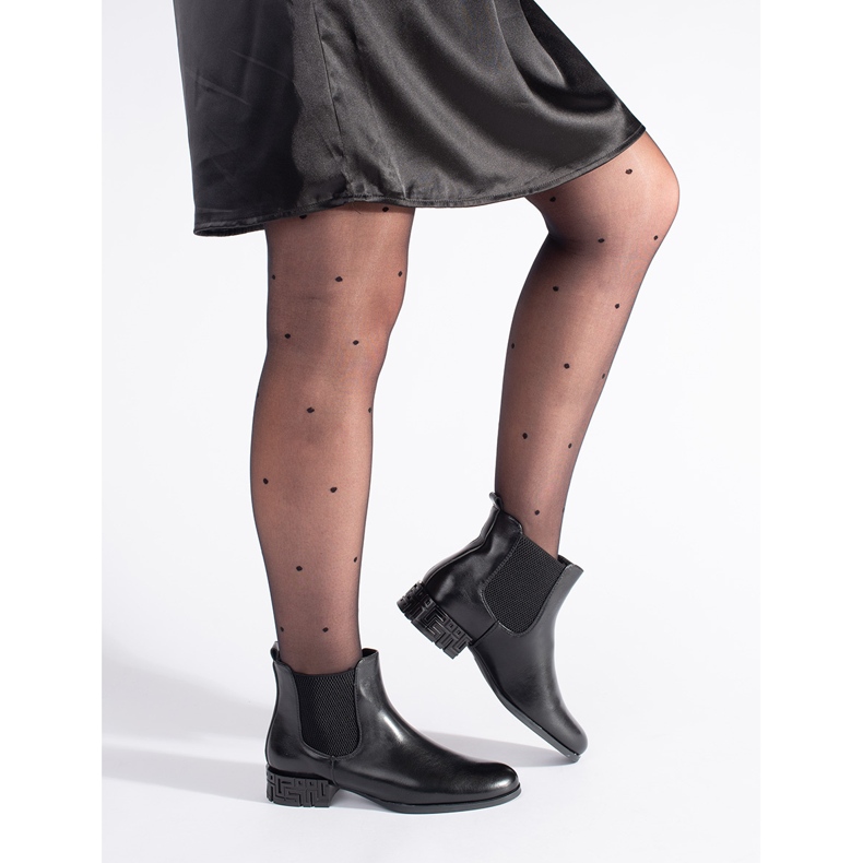 Sergio Leone Chelsea stövlar med dekorativ klack svart 2