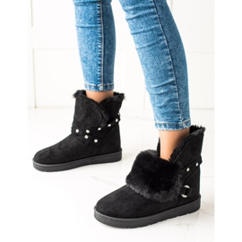 TRENDI Svart Mukluki med zirkoner 1