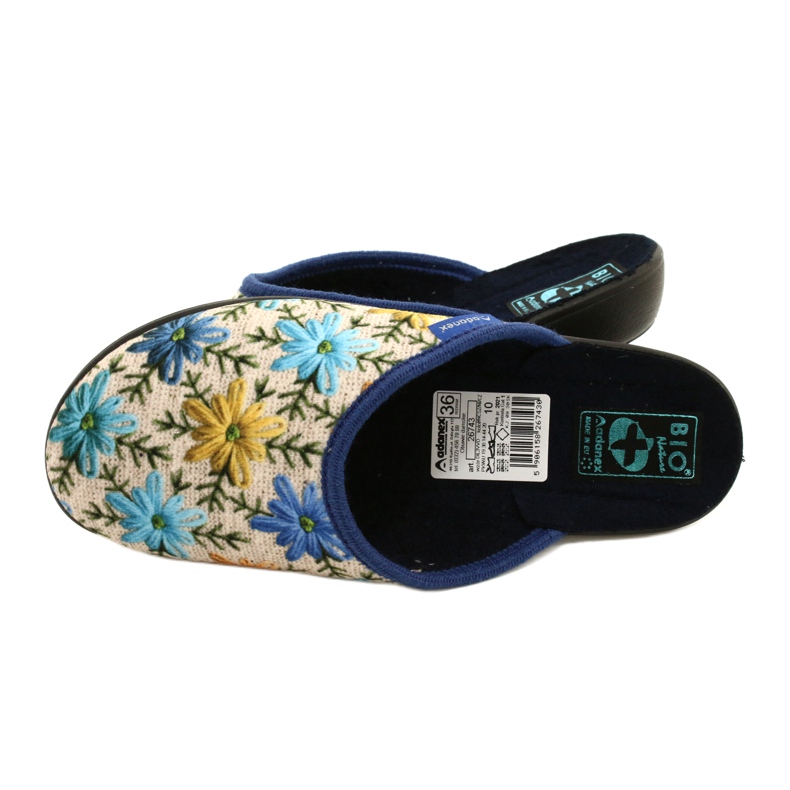 Damtofflor med blommor Adanex 26743 Beige-Blå 5