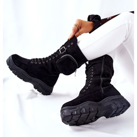 Mockastövlar På Plattformen Med Njure Svart Issanti 1