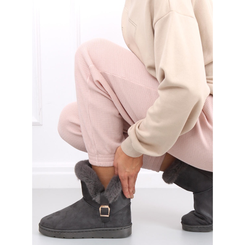 Snöskor för kvinnor med Wibo Grey-spänne grå 1