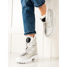 TRENDI Silver Shiny Snow Boots silver- 1