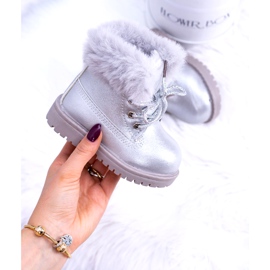 Silvervarma barnstövlar Trappers Fobos silver- 3