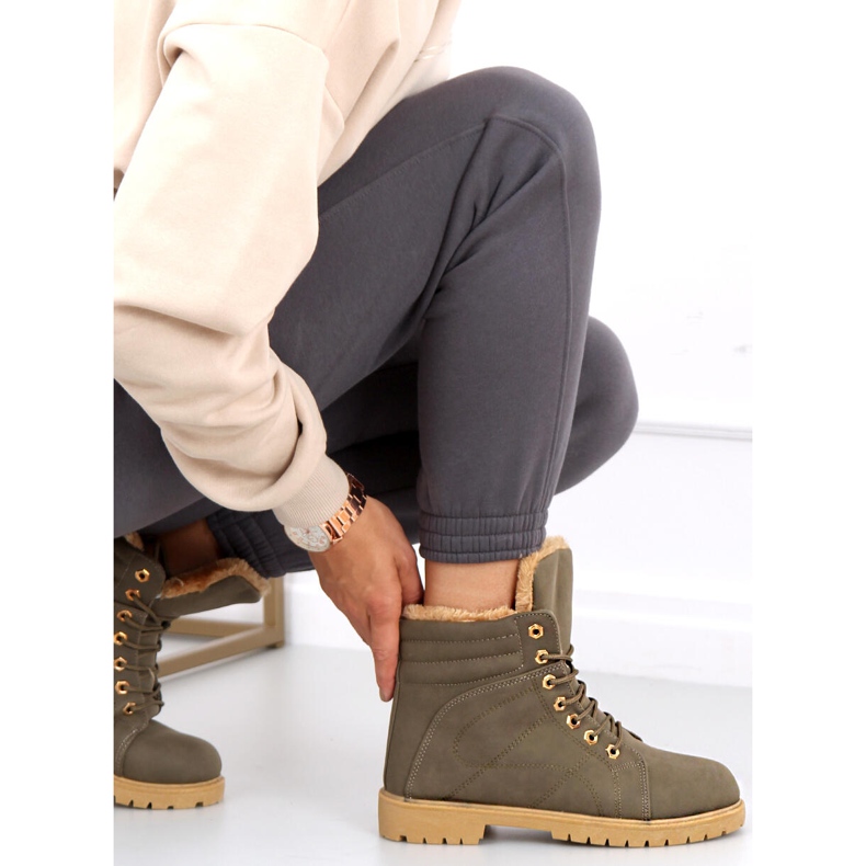 Damisolerade timmerstövlar Polle Green Black grön 2