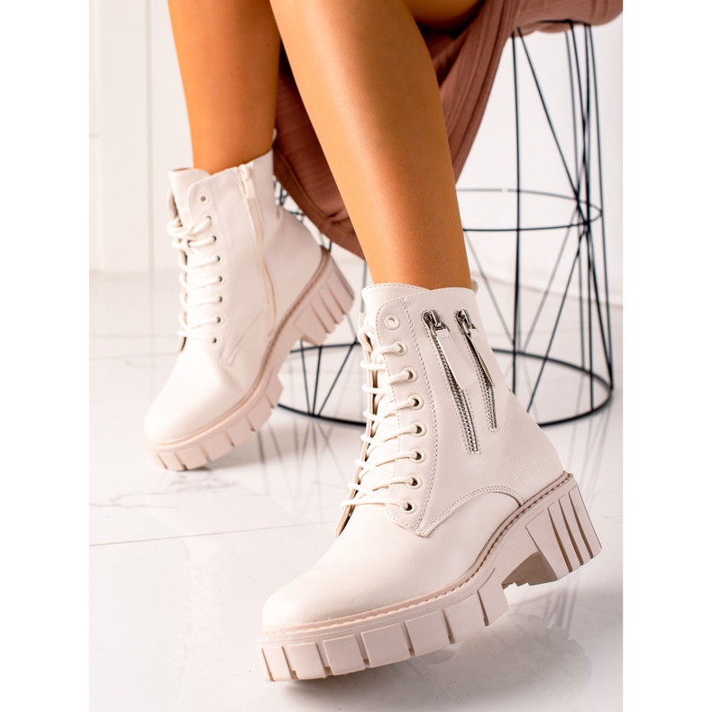 Goodin Fashionabla fångare med dekorativa dragkedjor beige 1