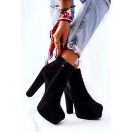 PS1 Mocka högklackade stövlar Svart Sarsea 1