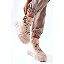 Höga Sneakers På Evenia Ljus Beige Plattform 2