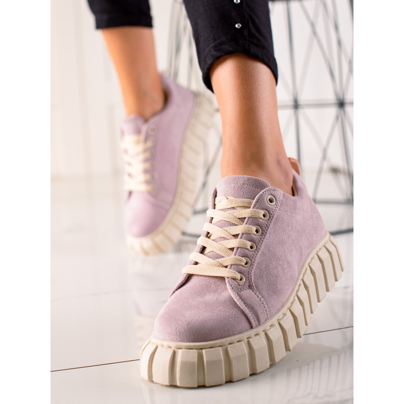 TRENDI Mocka sneakers på plattformen violett 1