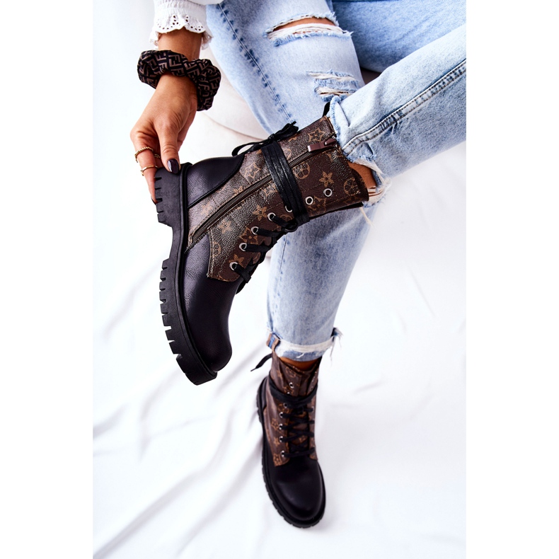 FJ1 Lonevis bruna och svarta läderstövlar 2