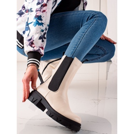 Goodin Moderiktiga höga stövlar beige 2